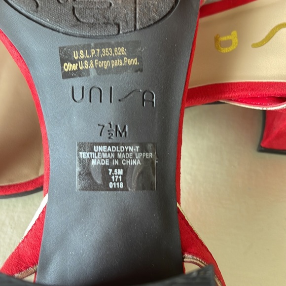 Unisa Ankle StrapOpen Toe Sandals in Red for any occasion, Size 7,5, perfect fit - Picture 6 of 7